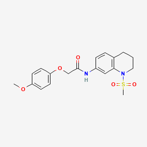 molecular formula C19H22N2O5S B2943176 2-(4-methoxyphenoxy)-N-(1-methylsulfonyl-3,4-dihydro-2H-quinolin-7-yl)acetamide CAS No. 1005302-57-7