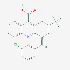 molecular formula C25H24ClNO2 B2943183 2-Tert-butyl-4-[(3-chlorophenyl)methylidene]-1,2,3,4-tetrahydroacridine-9-carboxylic acid CAS No. 380436-75-9