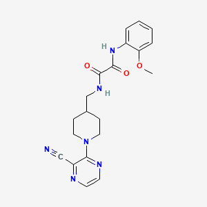 molecular formula C20H22N6O3 B2943185 N1-((1-(3-cyanopyrazin-2-yl)piperidin-4-yl)methyl)-N2-(2-methoxyphenyl)oxalamide CAS No. 1797576-82-9