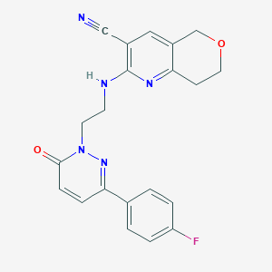 2-[2-[3-(4-Fluorophenyl)-6-oxopyridazin-1-yl]ethylamino]-7,8-dihydro-5H-pyrano[4,3-b]pyridine-3-carbonitrile