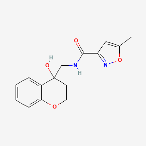 molecular formula C15H16N2O4 B2943193 N-((4-羟基色满-4-基)甲基)-5-甲基异恶唑-3-甲酰胺 CAS No. 1396678-02-6