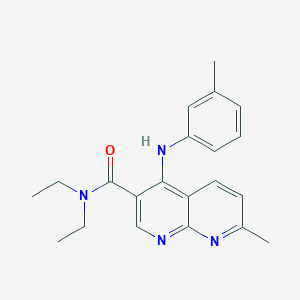 molecular formula C21H24N4O B2943194 N,N-diethyl-7-methyl-4-[(3-methylphenyl)amino]-1,8-naphthyridine-3-carboxamide CAS No. 1251629-46-5