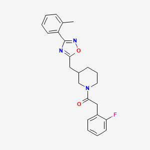 2-(2-Fluorophenyl)-1-(3-((3-(o-tolyl)-1,2,4-oxadiazol-5-yl)methyl)piperidin-1-yl)ethanone