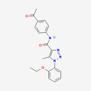 molecular formula C20H20N4O3 B2943196 N-(4-acetylphenyl)-1-(2-ethoxyphenyl)-5-methyl-1H-1,2,3-triazole-4-carboxamide CAS No. 878734-48-6
