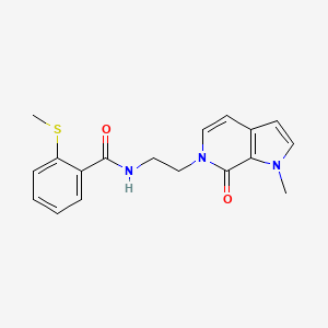 molecular formula C18H19N3O2S B2943203 N-(2-(1-methyl-7-oxo-1H-pyrrolo[2,3-c]pyridin-6(7H)-yl)ethyl)-2-(methylthio)benzamide CAS No. 2034460-07-4