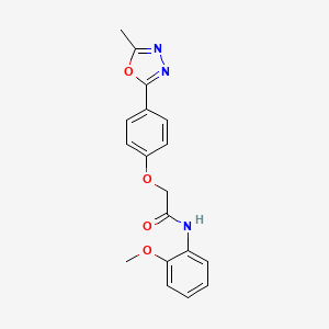 molecular formula C18H17N3O4 B2943205 N-(2-methoxyphenyl)-2-(4-(5-methyl-1,3,4-oxadiazol-2-yl)phenoxy)acetamide CAS No. 946275-29-2