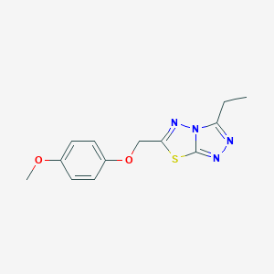 molecular formula C13H14N4O2S B294321 3-Ethyl-6-[(4-methoxyphenoxy)methyl][1,2,4]triazolo[3,4-b][1,3,4]thiadiazole 