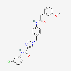 molecular formula C26H23ClN4O3 B2943211 N-(3-氯苯基)-1-(4-(2-(3-甲氧基苯基)乙酰氨基)苄基)-1H-咪唑-4-甲酰胺 CAS No. 1251709-73-5