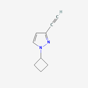 molecular formula C9H10N2 B2943213 1-环丁基-3-乙炔基吡唑 CAS No. 2445784-97-2