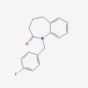 molecular formula C17H16FNO B2943218 1-(4-fluorobenzyl)-1,3,4,5-tetrahydro-2H-1-benzazepin-2-one CAS No. 303987-93-1