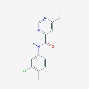 molecular formula C14H14ClN3O B2943221 N-(3-Chloro-4-methylphenyl)-6-ethylpyrimidine-4-carboxamide CAS No. 2415562-70-6