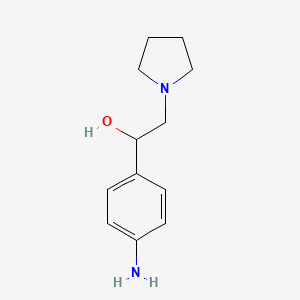 molecular formula C12H18N2O B2943228 1-(4-Amino-phenyl)-2-pyrrolidin-1-yl-ethanol CAS No. 802012-31-3