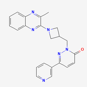 molecular formula C22H20N6O B2943235 2-{[1-(3-Methylquinoxalin-2-yl)azetidin-3-yl]methyl}-6-(pyridin-3-yl)-2,3-dihydropyridazin-3-one CAS No. 2199139-06-3