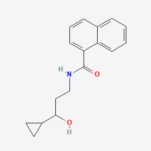 molecular formula C17H19NO2 B2943236 N-(3-cyclopropyl-3-hydroxypropyl)-1-naphthamide CAS No. 1396853-67-0