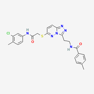 molecular formula C24H23ClN6O2S B2943238 N-(2-(6-((2-((3-chloro-4-methylphenyl)amino)-2-oxoethyl)thio)-[1,2,4]triazolo[4,3-b]pyridazin-3-yl)ethyl)-4-methylbenzamide CAS No. 872994-74-6