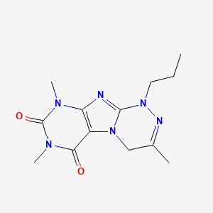 molecular formula C13H18N6O2 B2943240 3,7,9-三甲基-1-丙基-5,7,9-三氢-4H-1,2,4-三嗪并[4,3-h]嘌呤-6,8-二酮 CAS No. 898440-06-7