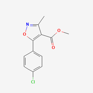 molecular formula C12H10ClNO3 B2943244 5-(4-Chloro-phenyl)-3-methyl-isoxazole-4-carboxylic acid methyl ester CAS No. 262855-27-6