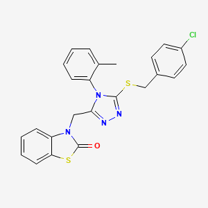 molecular formula C24H19ClN4OS2 B2943247 3-((5-((4-氯苄基)硫)-4-(邻甲苯基)-4H-1,2,4-三唑-3-基)甲基)苯并[d]噻唑-2(3H)-酮 CAS No. 847402-96-4