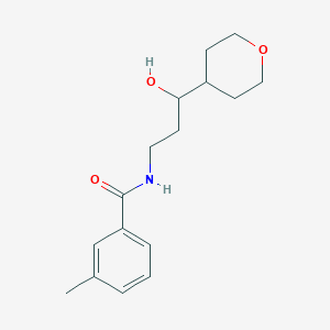 molecular formula C16H23NO3 B2943254 N-[3-hydroxy-3-(oxan-4-yl)propyl]-3-methylbenzamide CAS No. 2034449-81-3