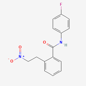 molecular formula C15H13FN2O3 B2943258 N-(4-fluorophenyl)-2-(2-nitroethyl)benzenecarboxamide CAS No. 343372-63-4