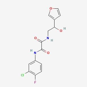 molecular formula C14H12ClFN2O4 B2943272 N'-(3-chloro-4-fluorophenyl)-N-[2-(furan-3-yl)-2-hydroxyethyl]ethanediamide CAS No. 1396857-47-8