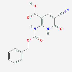 molecular formula C15H11N3O5 B2943282 5-Cyano-6-oxo-2-(phenylmethoxycarbonylamino)-1H-pyridine-3-carboxylic acid CAS No. 2287273-74-7
