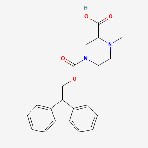 molecular formula C21H22N2O4 B2943284 4-{[(9H-fluoren-9-yl)methoxy]carbonyl}-1-methylpiperazine-2-carboxylic acid CAS No. 2137506-61-5