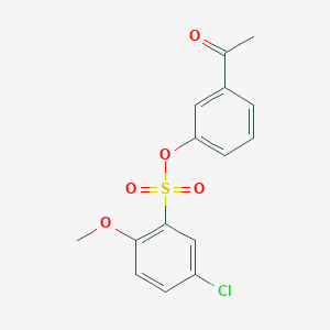 molecular formula C15H13ClO5S B2943288 3-乙酰苯基 5-氯-2-甲氧基苯磺酸盐 CAS No. 2305341-39-1