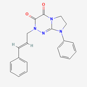 molecular formula C20H18N4O2 B2943300 2-cinnamyl-8-phenyl-7,8-dihydroimidazo[2,1-c][1,2,4]triazine-3,4(2H,6H)-dione CAS No. 941916-74-1