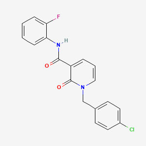 molecular formula C19H14ClFN2O2 B2943304 1-(4-chlorobenzyl)-N-(2-fluorophenyl)-2-oxo-1,2-dihydropyridine-3-carboxamide CAS No. 946355-10-8