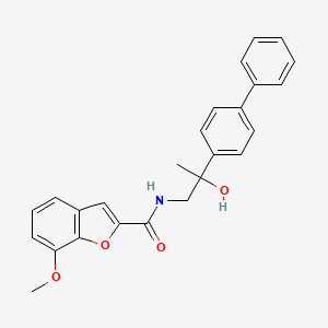 molecular formula C25H23NO4 B2943314 N-(2-([1,1'-联苯]-4-基)-2-羟基丙基)-7-甲氧基苯并呋喃-2-甲酰胺 CAS No. 1396852-82-6