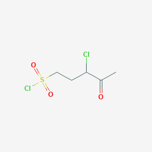 molecular formula C5H8Cl2O3S B2943320 3-Chloro-4-oxopentane-1-sulfonyl chloride CAS No. 2193058-68-1