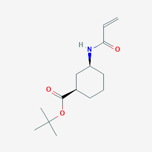 molecular formula C14H23NO3 B2943324 Tert-butyl (1R,3S)-3-(prop-2-enoylamino)cyclohexane-1-carboxylate CAS No. 2411177-96-1
