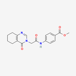 molecular formula C18H19N3O4 B2943327 甲基 4-(2-(4-氧代-5,6,7,8-四氢喹唑啉-3(4H)-基)乙酰氨基)苯甲酸酯 CAS No. 1251604-49-5