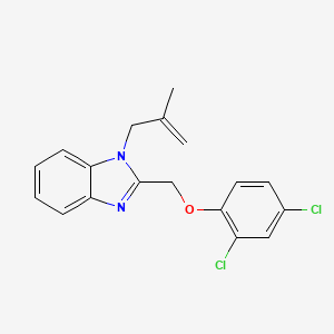 molecular formula C18H16Cl2N2O B2943330 2-((2,4-dichlorophenoxy)methyl)-1-(2-methylallyl)-1H-benzo[d]imidazole CAS No. 477543-99-0