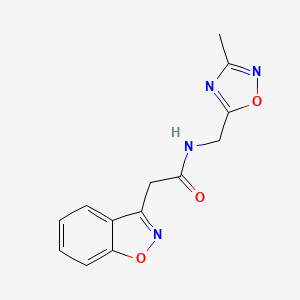 molecular formula C13H12N4O3 B2943339 2-(苯并[d]异恶唑-3-基)-N-((3-甲基-1,2,4-恶二唑-5-基)甲基)乙酰胺 CAS No. 1206997-04-7