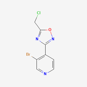 molecular formula C8H5BrClN3O B2943340 3-Bromo-4-(5-chloromethyl-[1,2,4]oxadiazol-3-yl)-pyridine CAS No. 1373028-44-4
