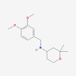 molecular formula C16H25NO3 B2943346 N-(3,4-dimethoxybenzyl)-2,2-dimethyltetrahydro-2H-pyran-4-amine CAS No. 96822-17-2