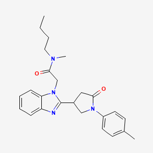 molecular formula C25H30N4O2 B2943357 N-butyl-N-methyl-2-{2-[1-(4-methylphenyl)-5-oxopyrrolidin-3-yl]-1H-benzimidazol-1-yl}acetamide CAS No. 912889-73-7