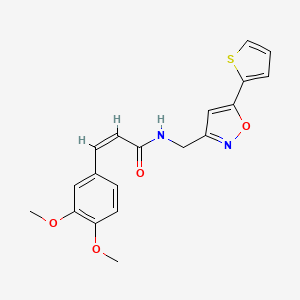 (Z)-3-(3,4-dimethoxyphenyl)-N-((5-(thiophen-2-yl)isoxazol-3-yl)methyl)acrylamide