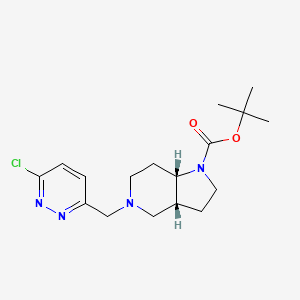 molecular formula C17H25ClN4O2 B2943362 Tert-butyl (3aR,7aS)-5-[(6-chloropyridazin-3-yl)methyl]-3,3a,4,6,7,7a-hexahydro-2H-pyrrolo[3,2-c]pyridine-1-carboxylate CAS No. 2377004-75-4