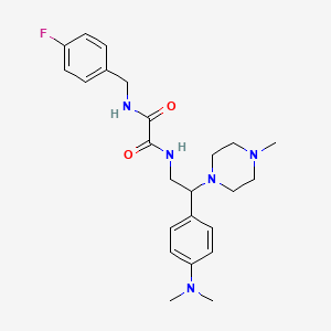 molecular formula C24H32FN5O2 B2943363 N1-(2-(4-(dimethylamino)phenyl)-2-(4-methylpiperazin-1-yl)ethyl)-N2-(4-fluorobenzyl)oxalamide CAS No. 941958-66-3
