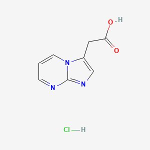 molecular formula C8H8ClN3O2 B2943367 2-咪唑并[1,2-a]嘧啶-3-乙酸;盐酸盐 CAS No. 2470439-71-3