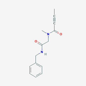 molecular formula C14H16N2O2 B2943368 N-[2-(Benzylamino)-2-oxoethyl]-N-methylbut-2-ynamide CAS No. 2411244-14-7