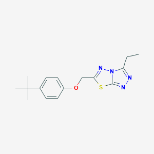 molecular formula C16H20N4OS B294337 6-[(4-Tert-butylphenoxy)methyl]-3-ethyl[1,2,4]triazolo[3,4-b][1,3,4]thiadiazole 