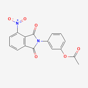 molecular formula C16H10N2O6 B2943374 3-(4-Nitro-1,3-dioxoisoindolin-2-yl)phenyl acetate CAS No. 326004-42-6