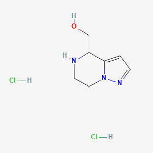 molecular formula C7H13Cl2N3O B2943378 4,5,6,7-Tetrahydropyrazolo[1,5-a]pyrazin-4-ylmethanol;dihydrochloride CAS No. 2416229-66-6