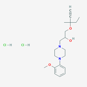 molecular formula C20H32Cl2N2O3 B2943383 1-(4-(2-Methoxyphenyl)piperazin-1-yl)-3-((3-methylpent-1-yn-3-yl)oxy)propan-2-ol dihydrochloride CAS No. 50743-93-6