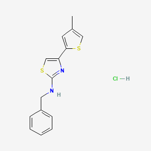 molecular formula C15H15ClN2S2 B2943388 N-benzyl-4-(4-methylthiophen-2-yl)thiazol-2-amine hydrochloride CAS No. 2034364-83-3