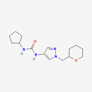 1-cyclopentyl-3-(1-((tetrahydro-2H-pyran-2-yl)methyl)-1H-pyrazol-4-yl)urea